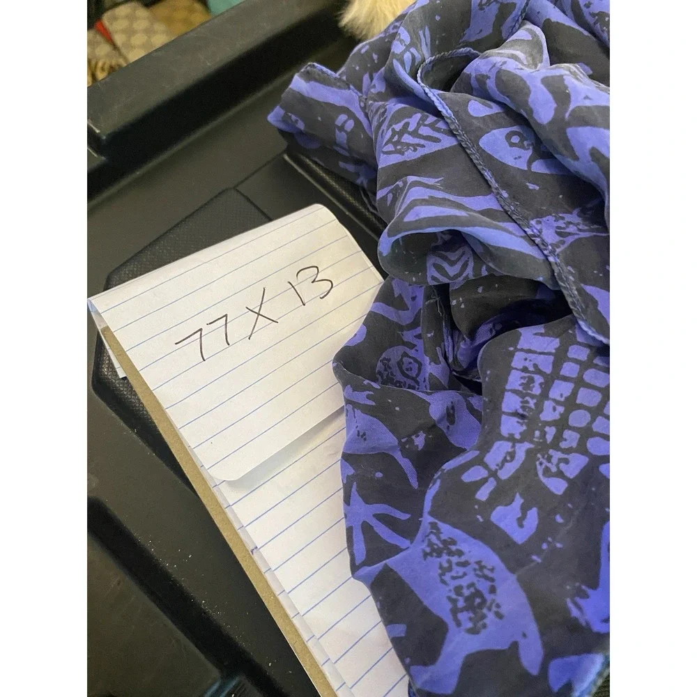 Kiko Graphics‎ All Over Logo Womens Scarves In Black Blue 77x 13
